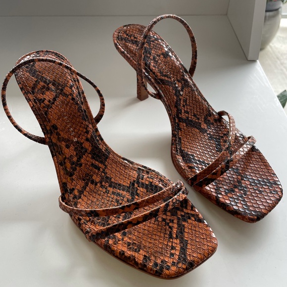 Zara Snakeskin slingback Sandals - Picture 2 of 5